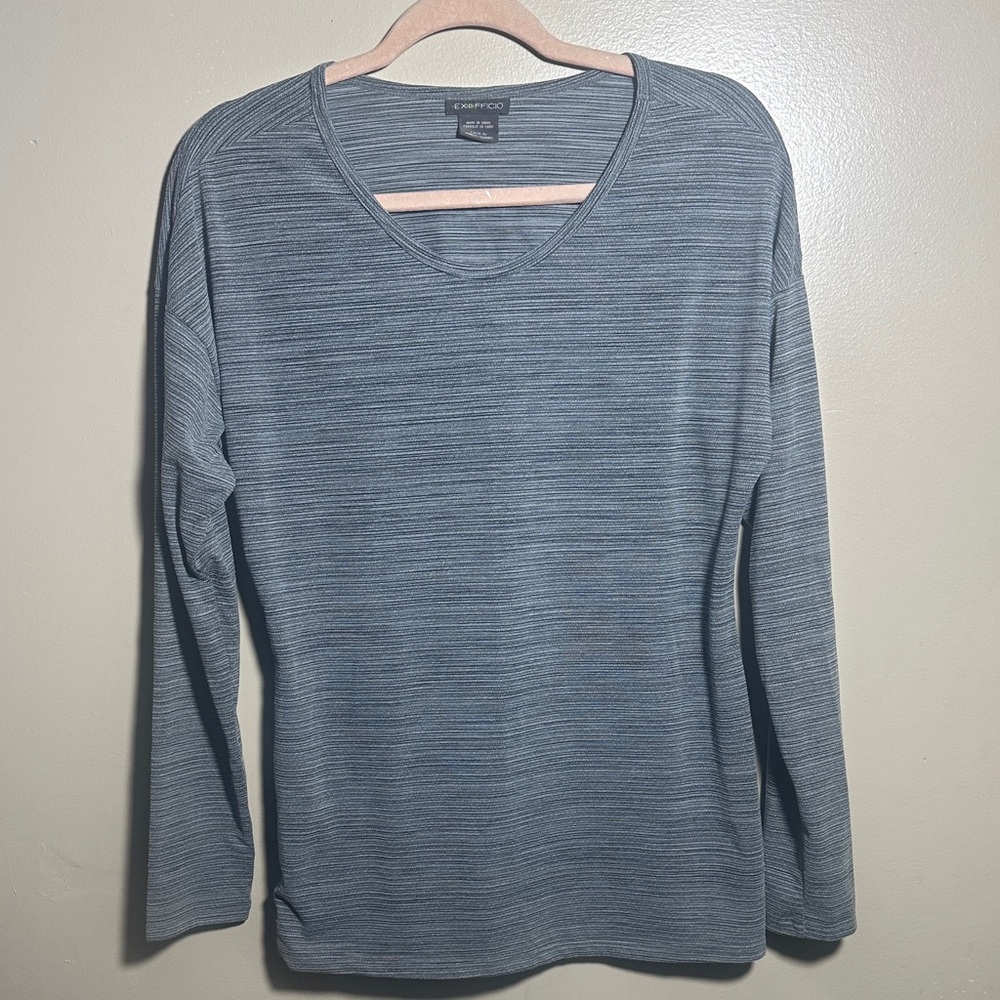 Exofficio Gray Striped Long Sleeved Top | Small
